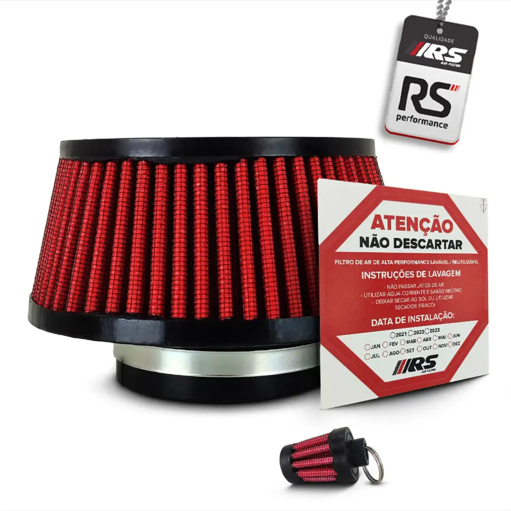 Filtro Esportivo De Ar Para Turbina 2,75 Polegadas Vermelho