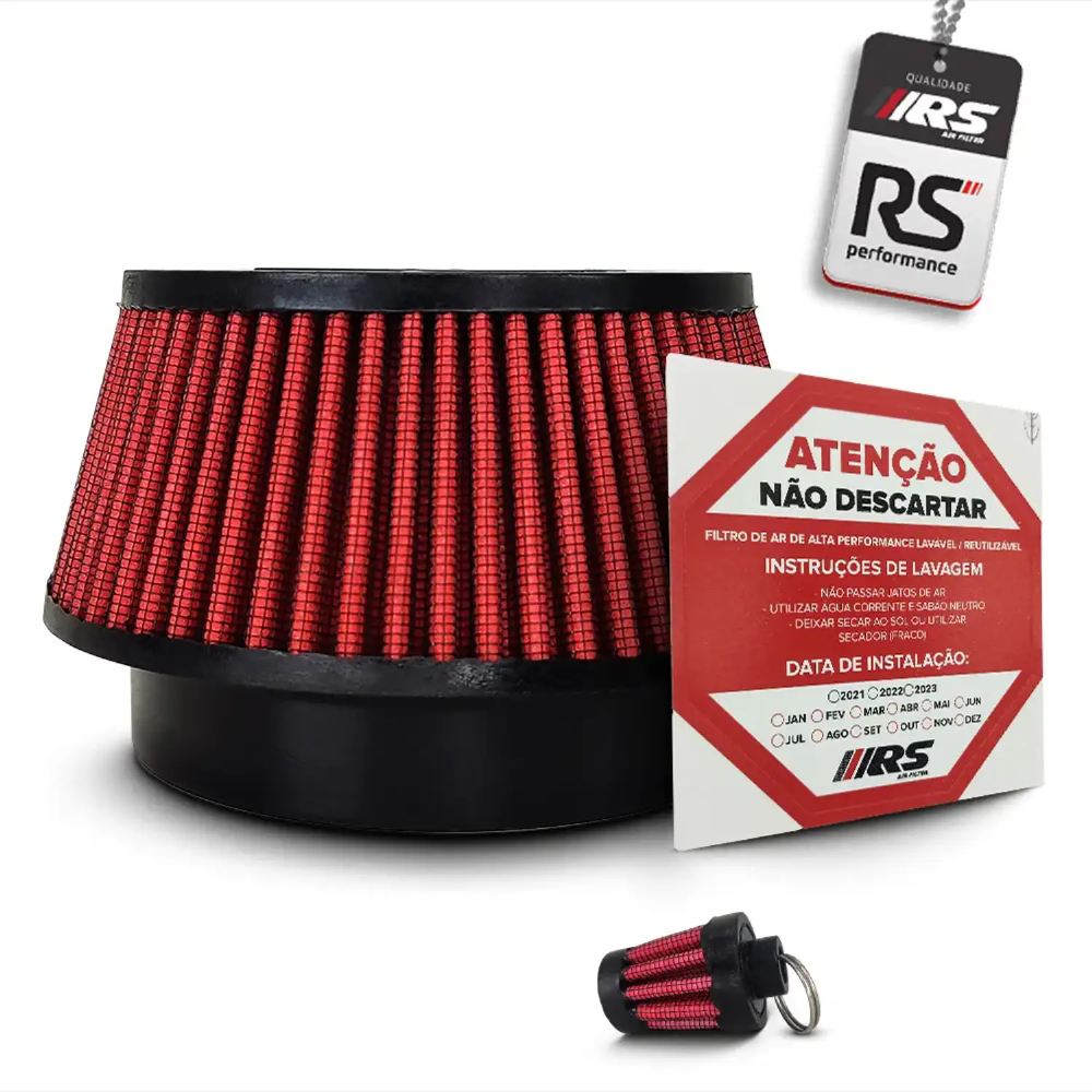 Filtro De Ar Esportivo Para Turbina 4 Polegadas Vermelho