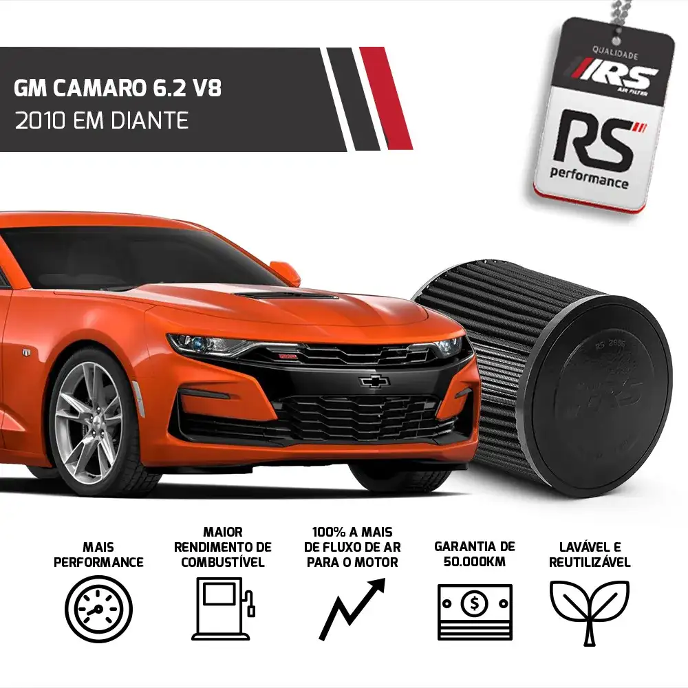Filtro De Ar Esportivo Inbox Gm Camaro 6.2 V8 2010 Em Diante