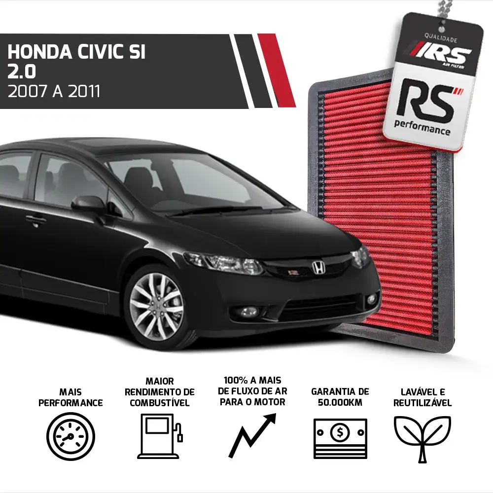 Filtro De Ar Esportivo Inbox Honda Civic 2.0 Si 2007 A 2012