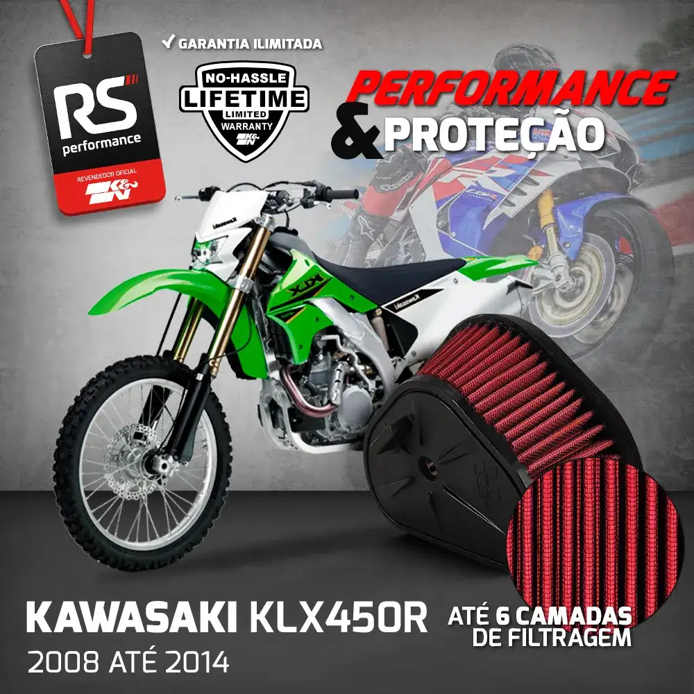 Filtro Esportivo Inbox Kawasaki Klx450r 449 2008 Até 2014