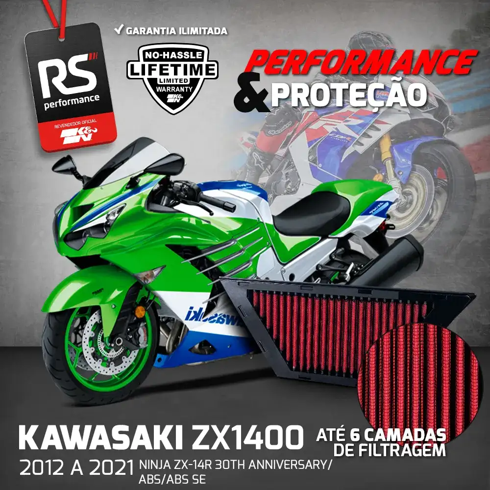 Filtro Esportivo Inbox Kawasaki Zx1400 Ninja Zx-14r 12-2021