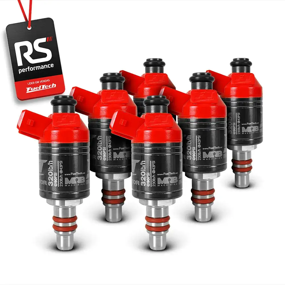 Kit 6 Bicos Injetores Baixa Impedância Ft Injector 320lbs/h