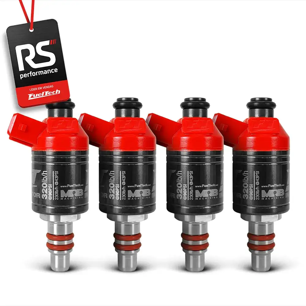 Kit 4 Bicos Injetores Baixa Impedância Ft Injector 320lbs/h
