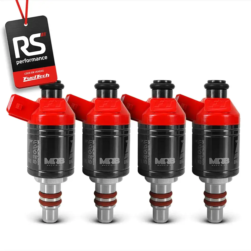 Kit 4 Bicos Injetores Baixa Impedância Ft Injector 520lbs/h