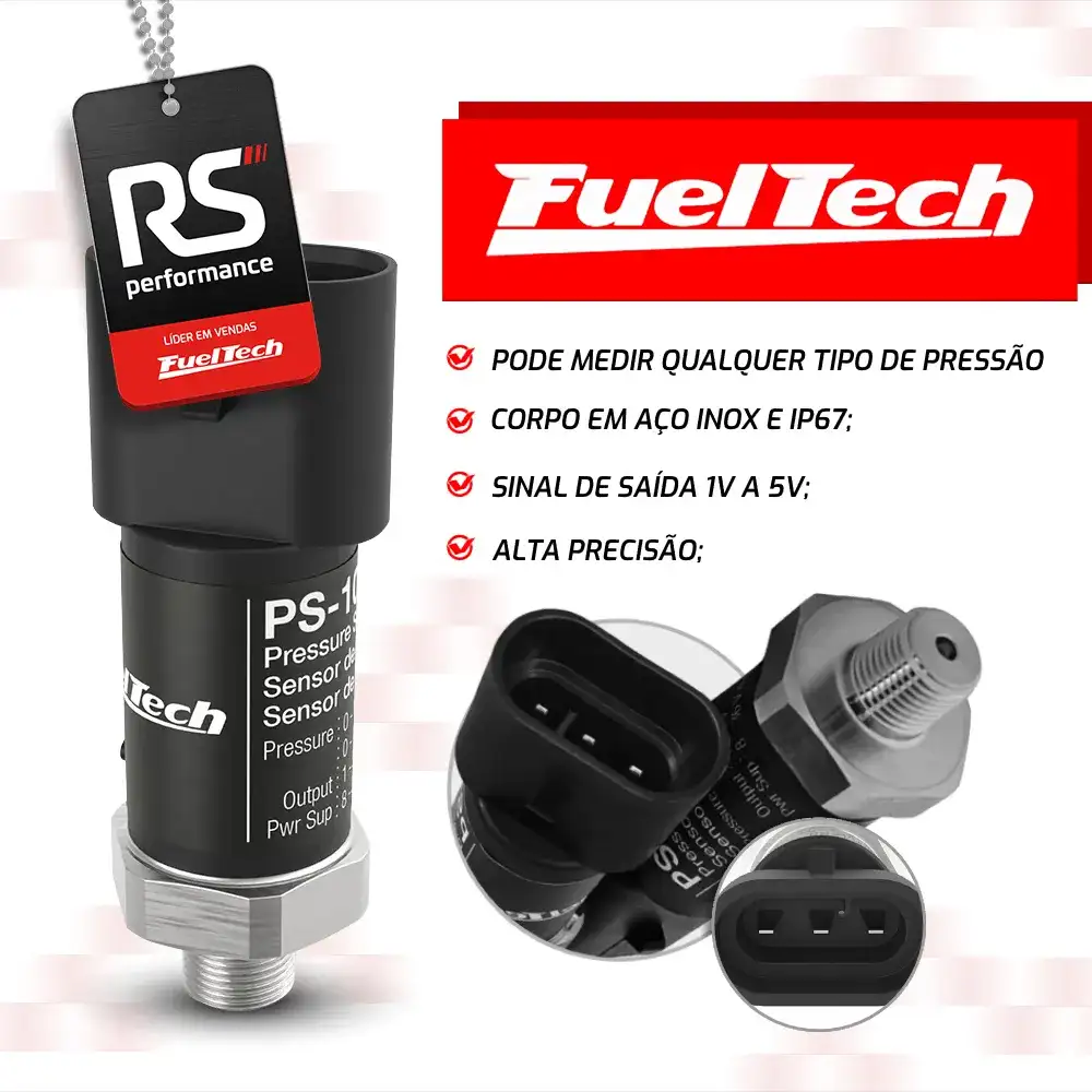 SENSOR DE PRESSÃO PS-10B PRETO FUELTECH
