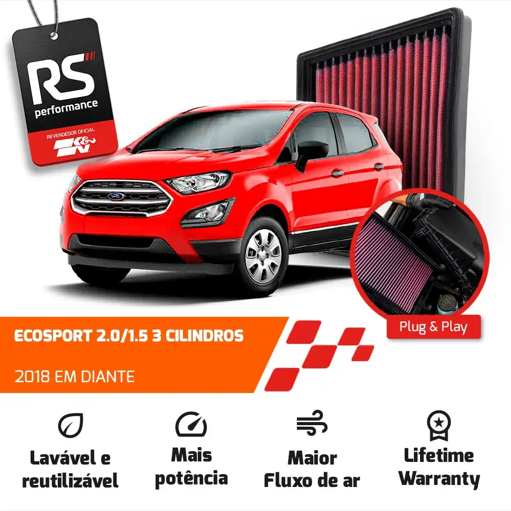 Filtro De Ar Esportivo K&n Inbox Ford Ecosport 2.0 1.5 2018+