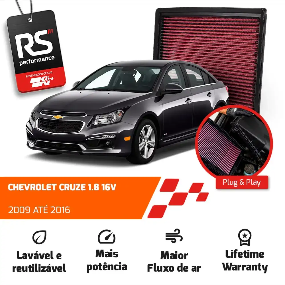 Filtro De Ar Esportivo K&n Inbox Chevrolet Cruze 1.8 16v