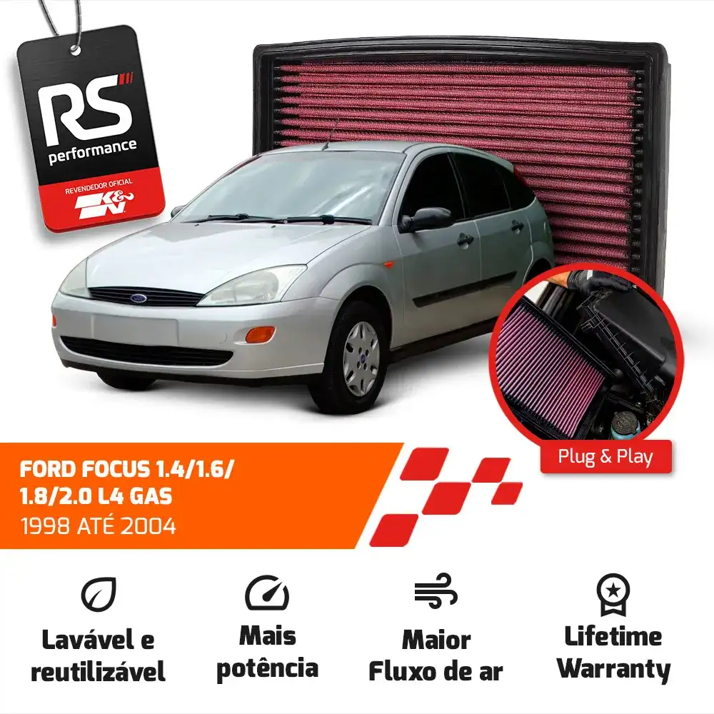 Filtro Esportivo Inbox Ford Focus 1.4 1.6 1.8 2.0 1998-2004