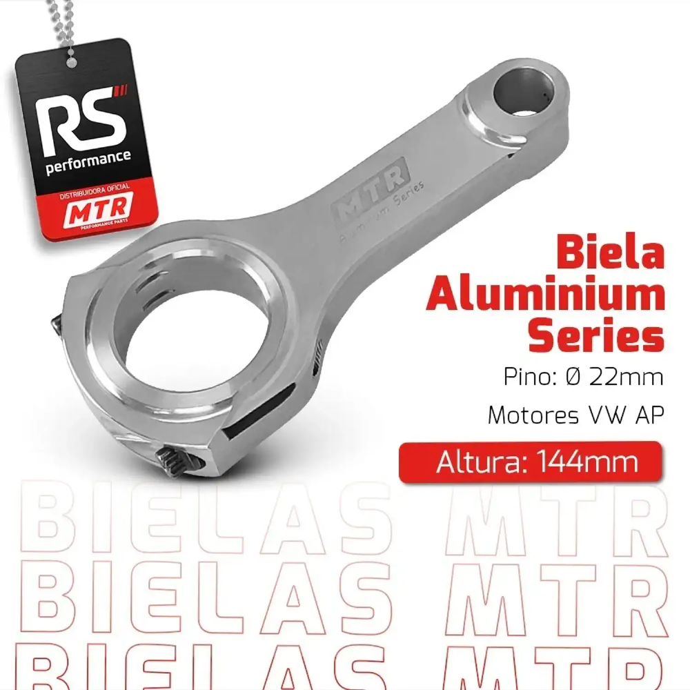 Kit 4 Bielas Mtr Aluminium Series Vw Ap 144mm Pino 22 1200cv