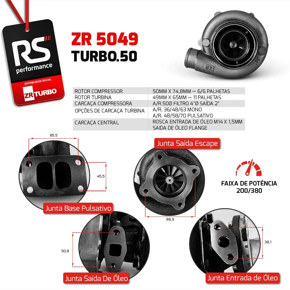 Turbina Pulsativa 5049 Carcaça Fria .50 / Quente .48