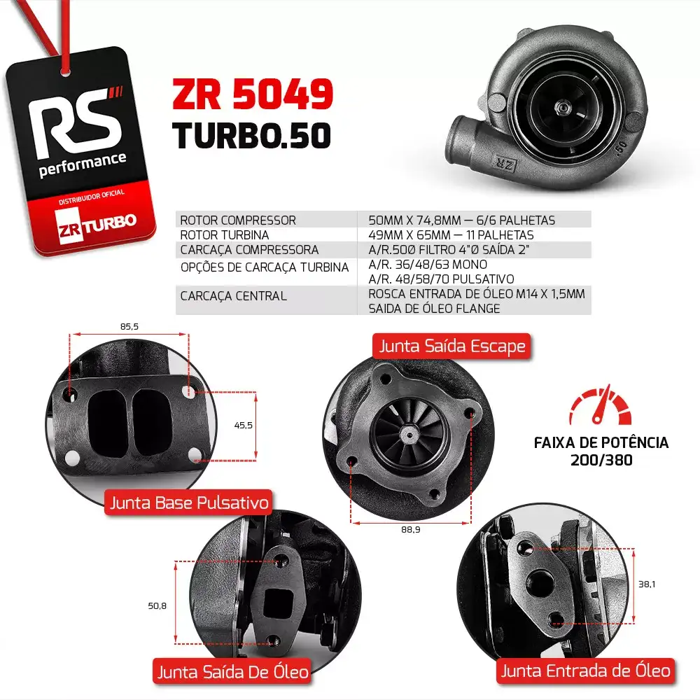 Turbina Pulsativa 5049 Carcaça Fria .50 / Quente .58