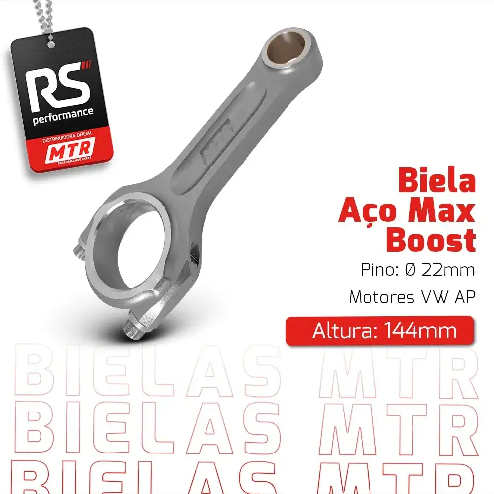 Jogo De 4 Bielas Mtr Vw Ap Max Boost 144mm Pino 22mm 1200cv