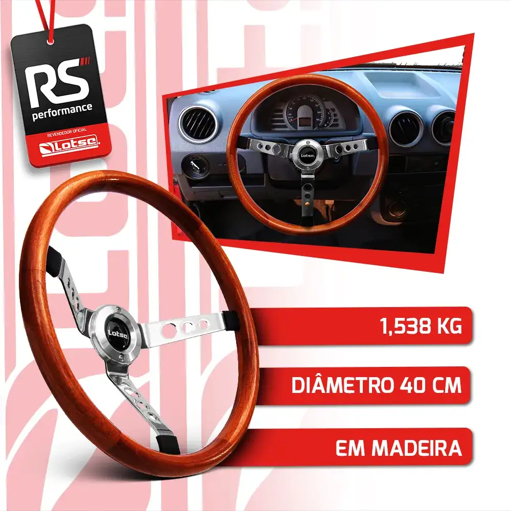 Volante De Madeira Lotse Clássicos Big Block Wood Universa