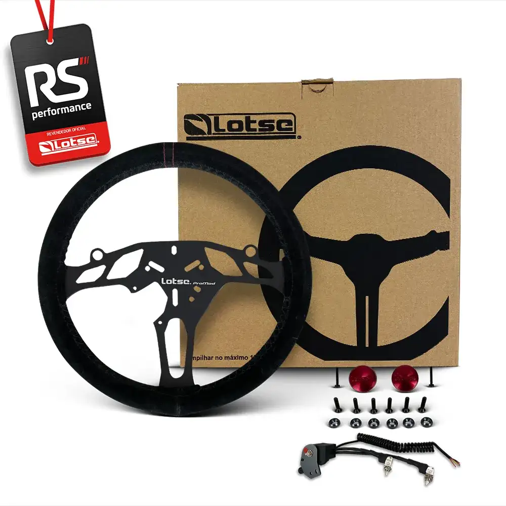 VOLANTE PROMOD REVESTIDO EM CAMURCA (2 BOTOES + CABO 5 VIAS C/PLUG)