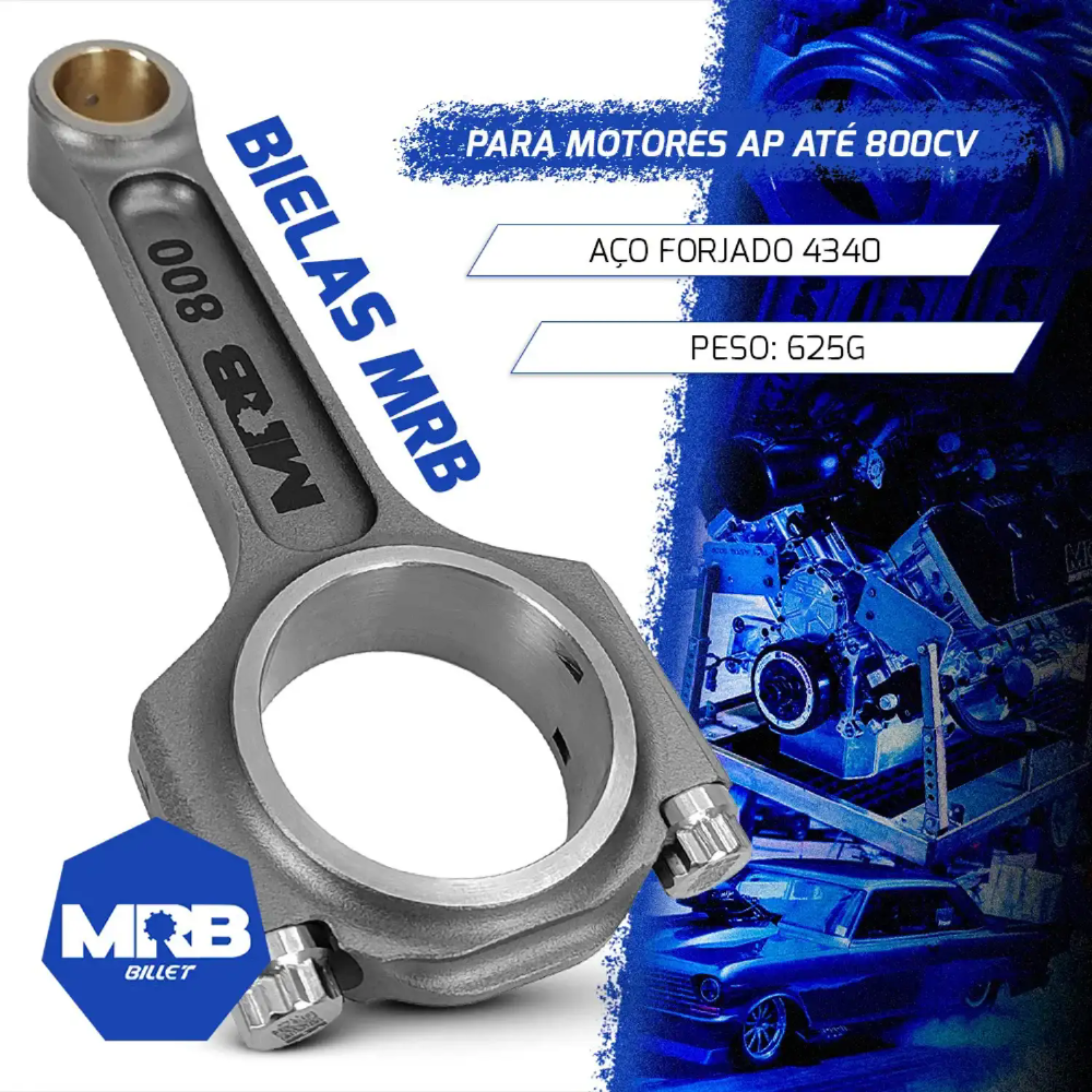 Biela Forjada Mrb 144mm Pino 22mm Até 800cv Vw Ap