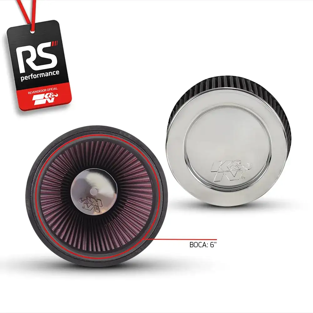 Filtro De Ar Esportivo K&n Universal Cônico Mono Fluxo 6 Pol