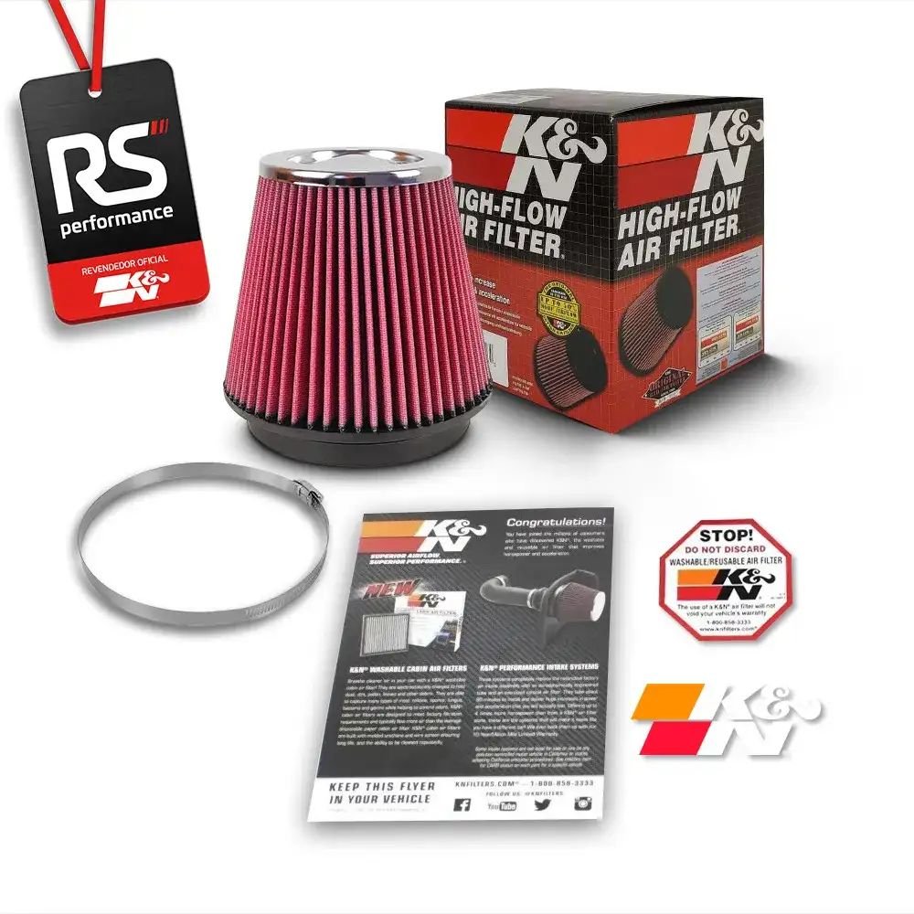 Filtro De Ar Esportivo K&n Universal Cônico Mono Fluxo 6 Pol