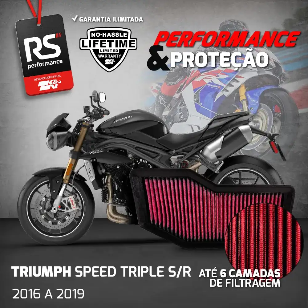 Filtro Esportivo Inbox Triumph Speed Triple S R 2016 A 2019