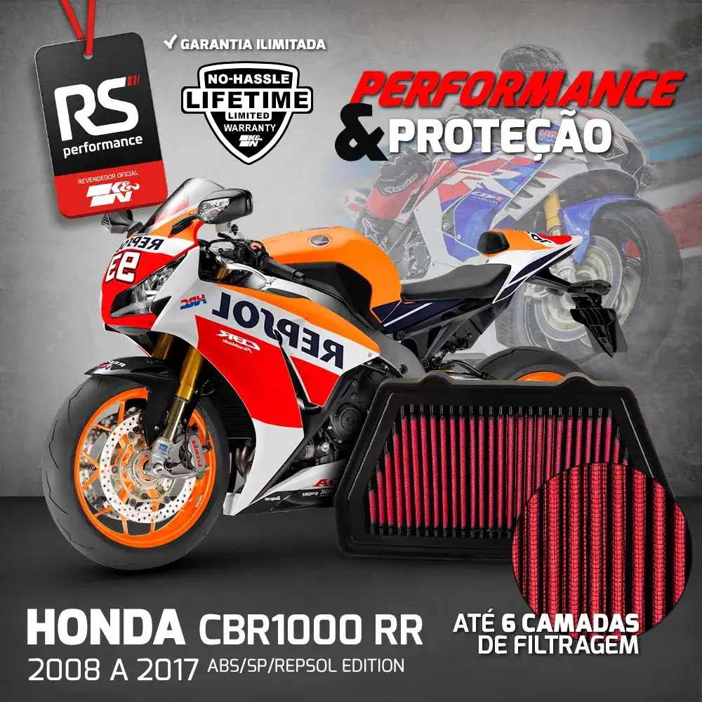 Filtro Esportivo Inbox Honda Cbr1000 Rr 999 2008 A 2017
