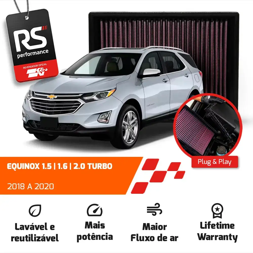 Filtro De Ar K&n Gm Chevrolet Equinox 1.5 1.6 2.0 Turbo