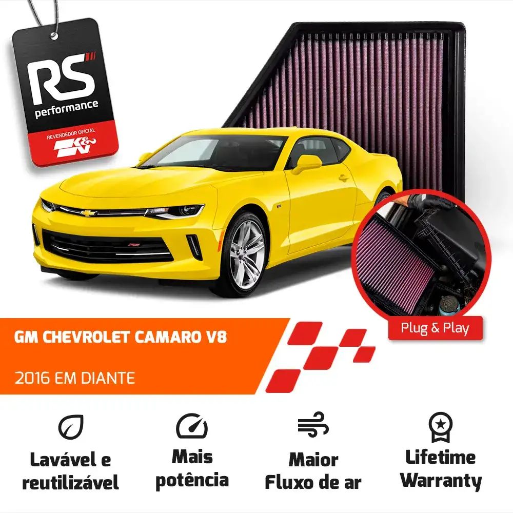 Filtro Esportivo Inbox Gm Camaro V8 2016 Em Diante