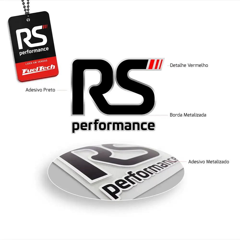 ADESIVO RS PERFORMANCE LOGO CROMO 9,5X8