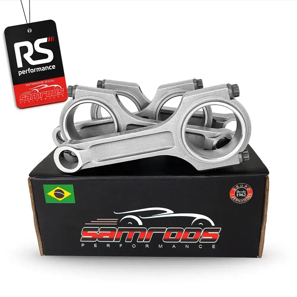 JOGO DE 4 BIELAS SAMCAMS I BEAM MOTOR RENAULT F4R 600CV PINO 21MM
