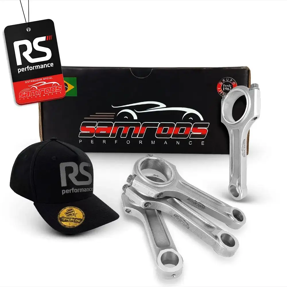 JOGO DE 4 BIELAS SAMCAMS I BEAM MOTOR RENAULT F4R 600CV PINO 21MM