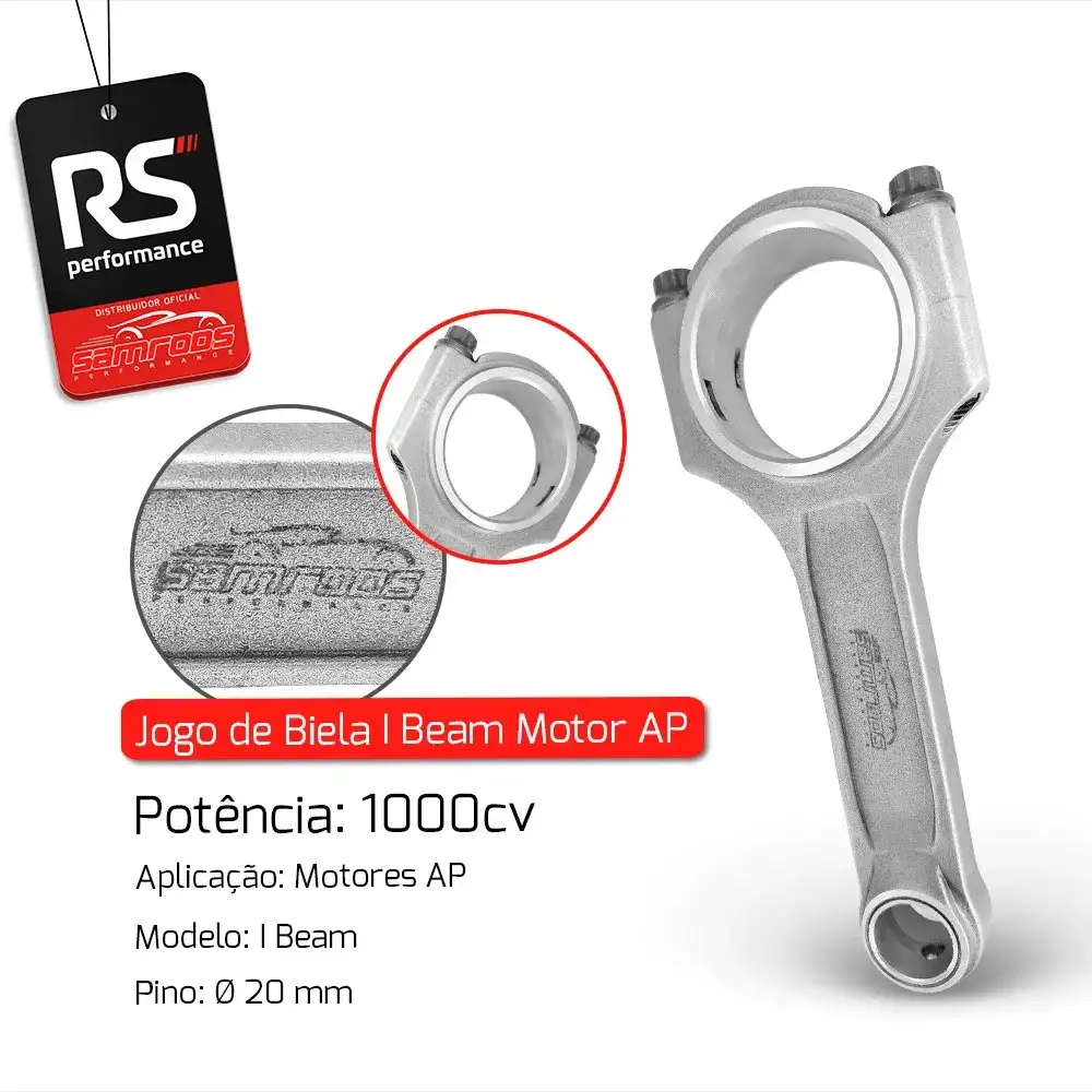 JOGO DE 4 BIELAS SAMCAMS PERFIL I BEAM MOTOR AP 1000CV PINO 20MM