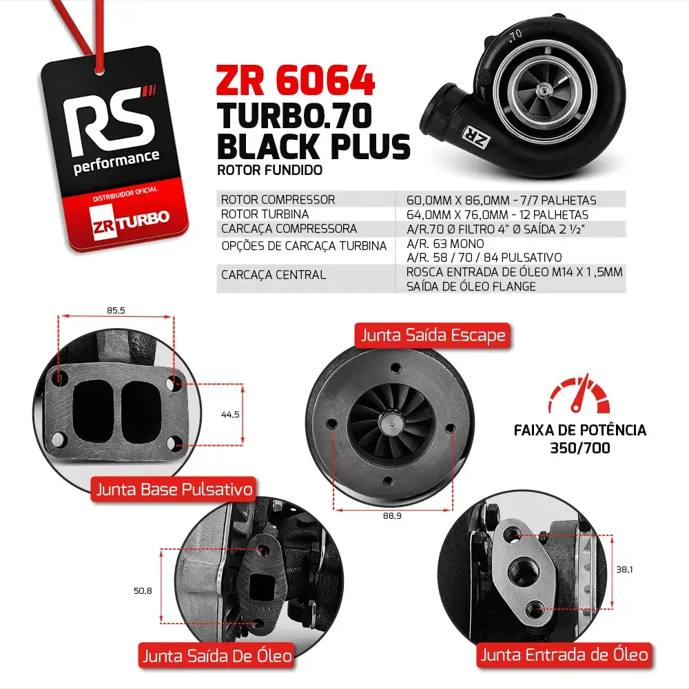 Turbina Pulsativa Black 6064 Carcaça Fria .70 / Quente .70
