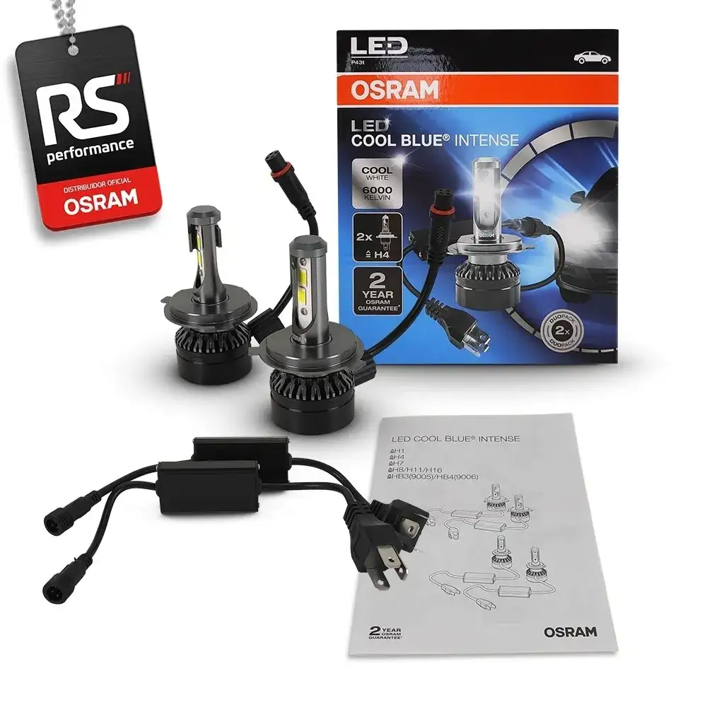 Kit Par Lâmpadas Led Osram H4 P43t 6000k Farol Neblina