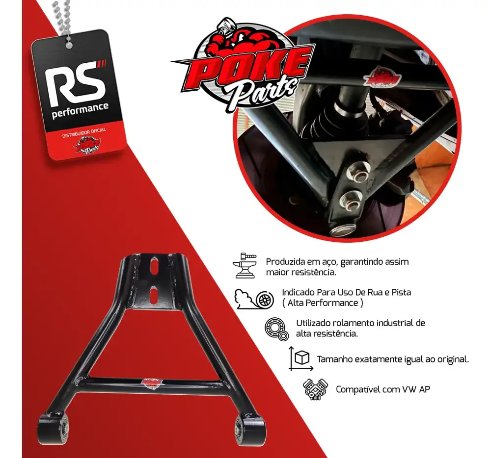 Par Balança Tubular Vw Gol Longa Original Com Rolamento