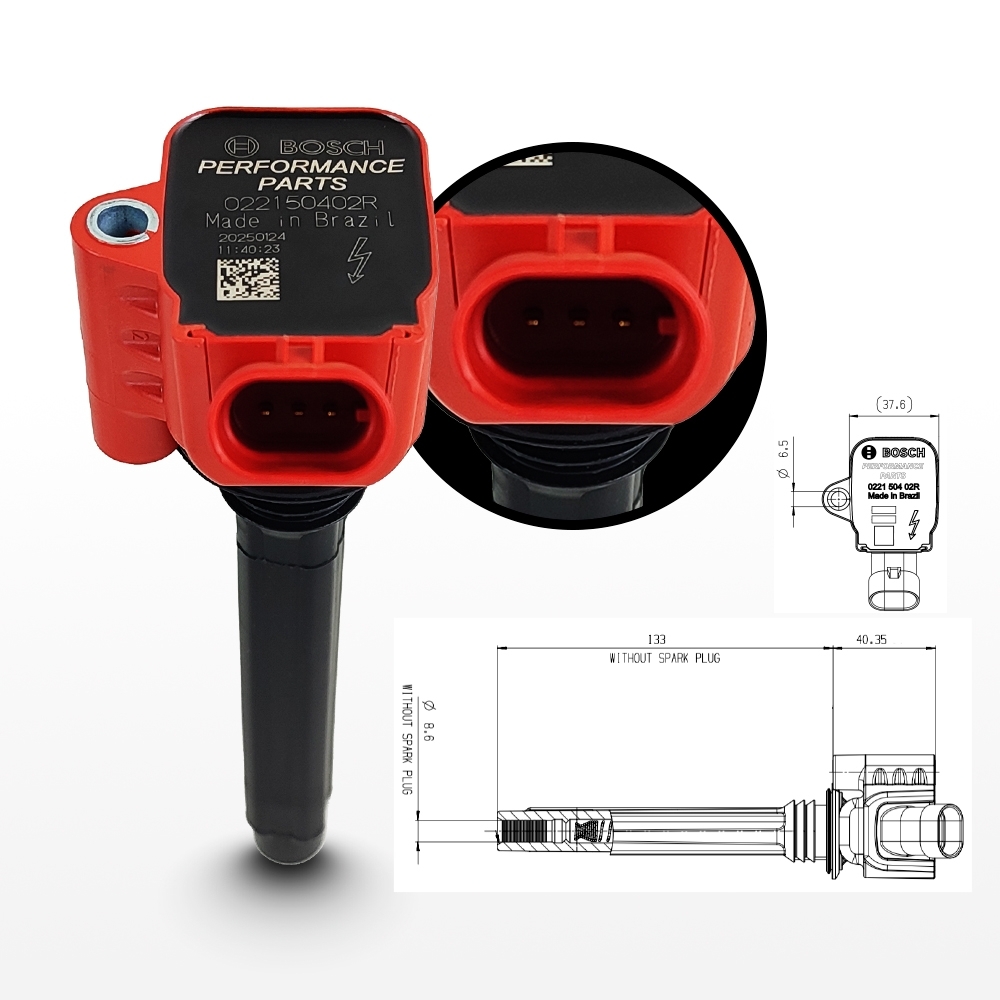 Kit de Régua COMPE + 4 Bobinas de Ignição Bosch Red de Alta Performance para motores Ap 8V de 1000cv