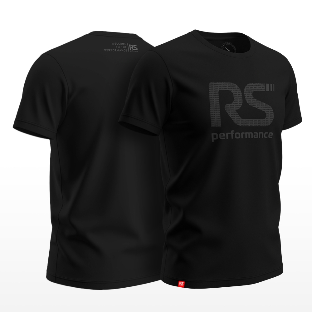 Camiseta Rs Performance Preta Estampa Vazado