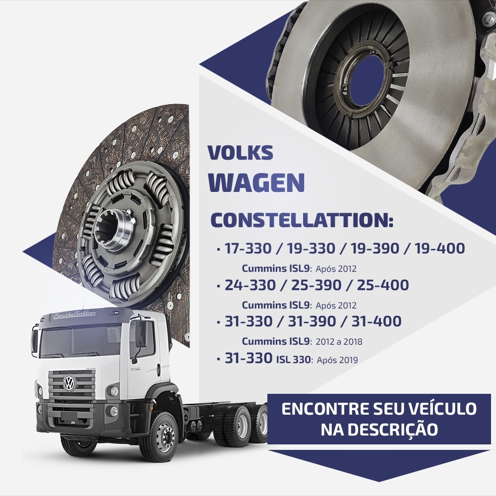 Embreagem VW Constellation 430mm ISL Cummins 9/330/360/420