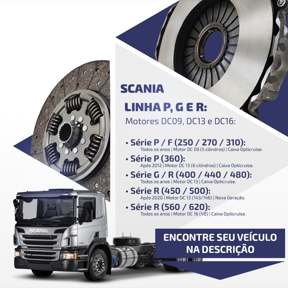 Embreagem Scania P/G/R/K 430mm Motor DC 09/13/16 6453
