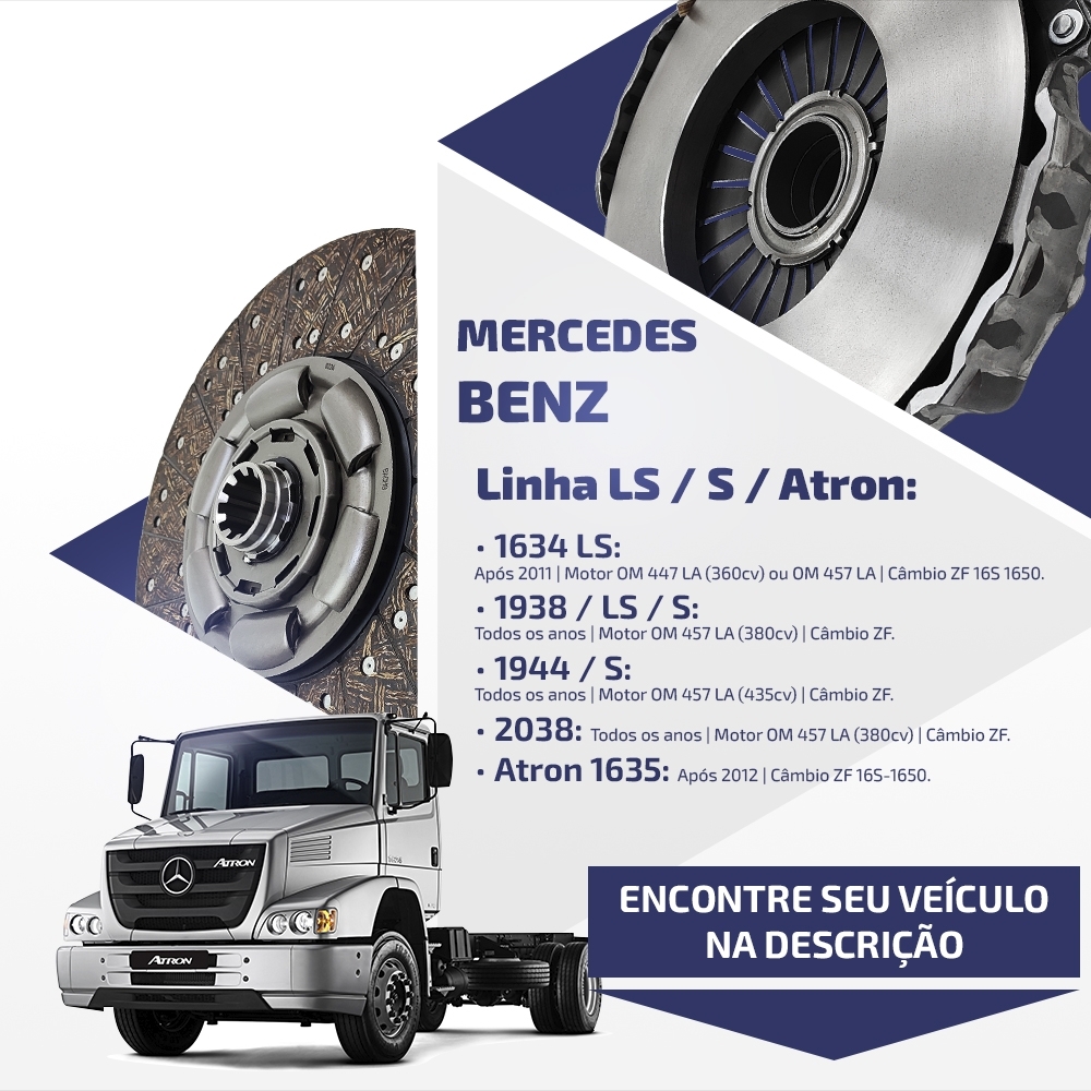 Embreagem Mercedes LS/S/Atron 430mm O 400/500 OM447/457/926
