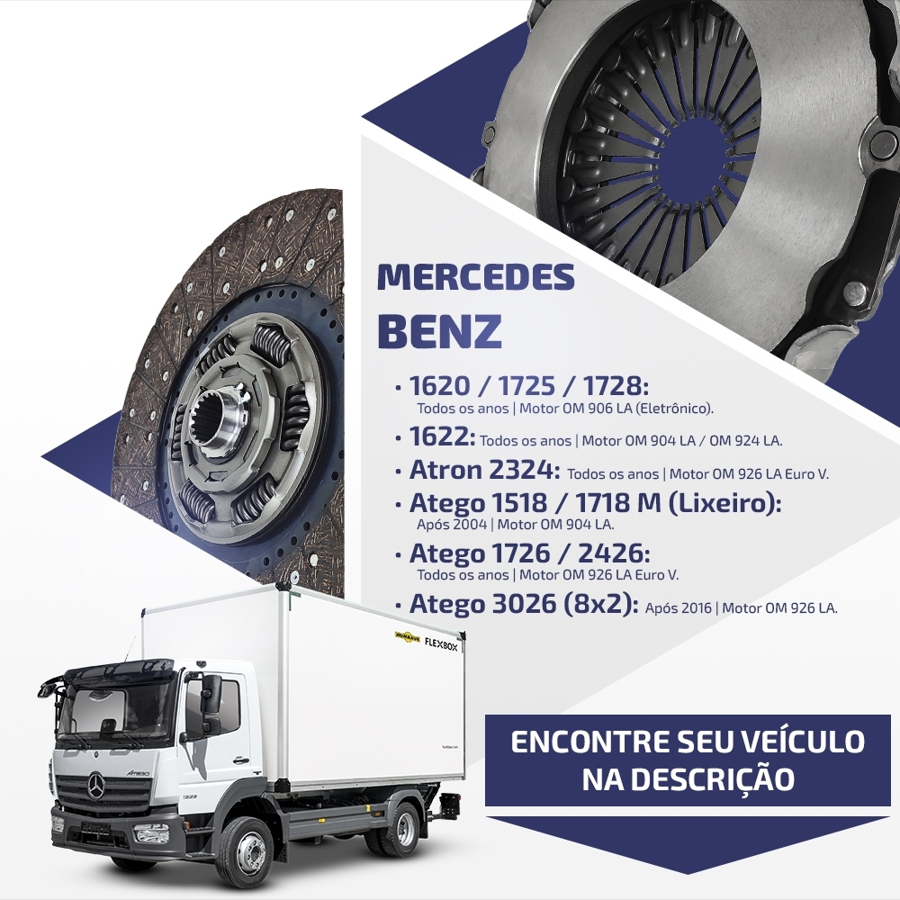 Embreagem Mercedes Atego/Atron/1620/1622 395mm OM 904/06/24