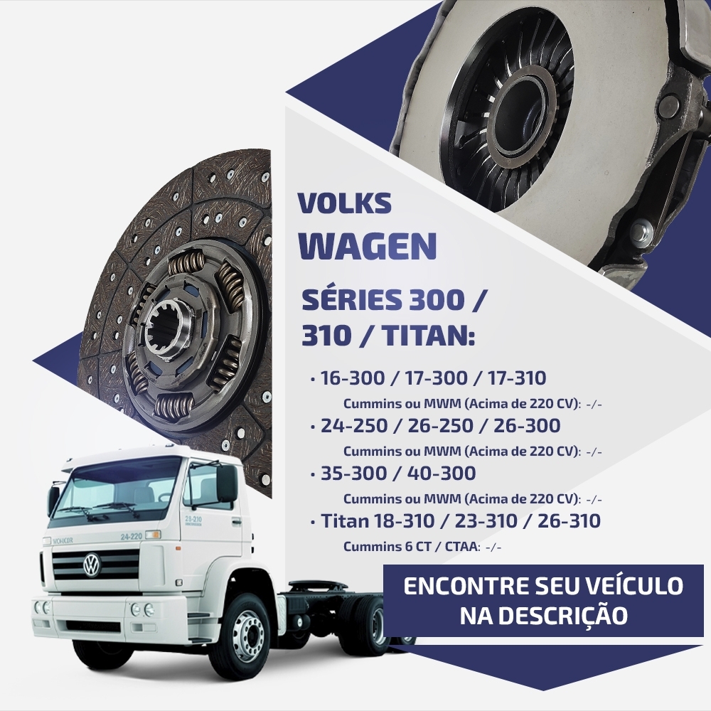 Embreagem Ford Cargo VW Titan/Worker 380mm Cummins/MWM