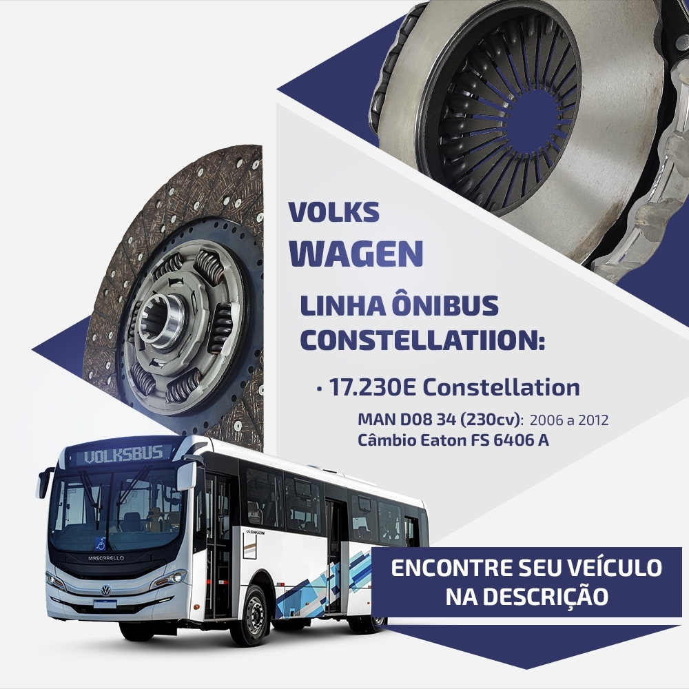 Embreagem VW Constellation/Worker 395mm Motor MAN D08 6601