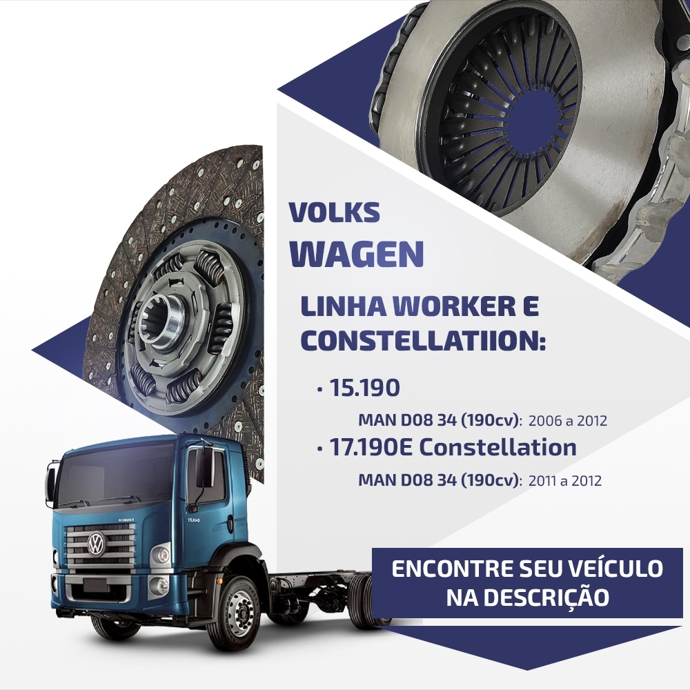 Embreagem VW Constellation/Worker 395mm Motor MAN D08 6601