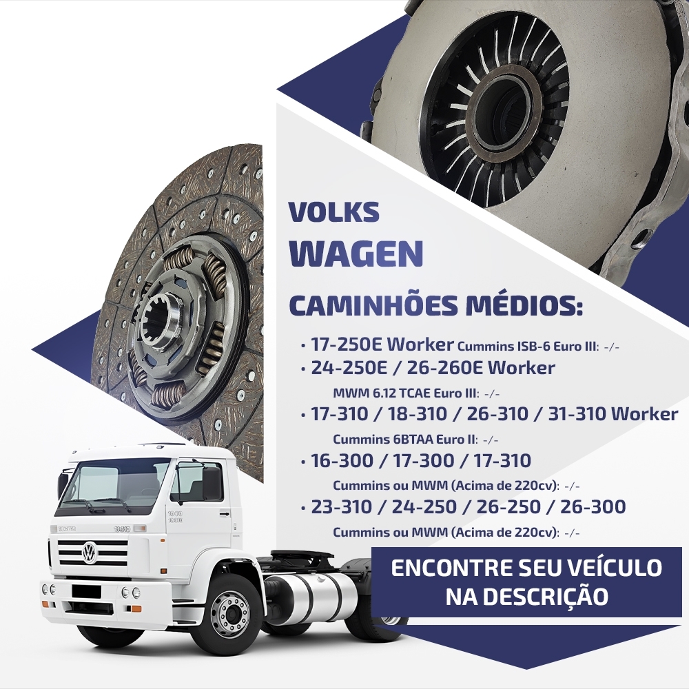 Embreagem Ford Cargo VW Worker 380mm Motor Cummins/MWM 6983