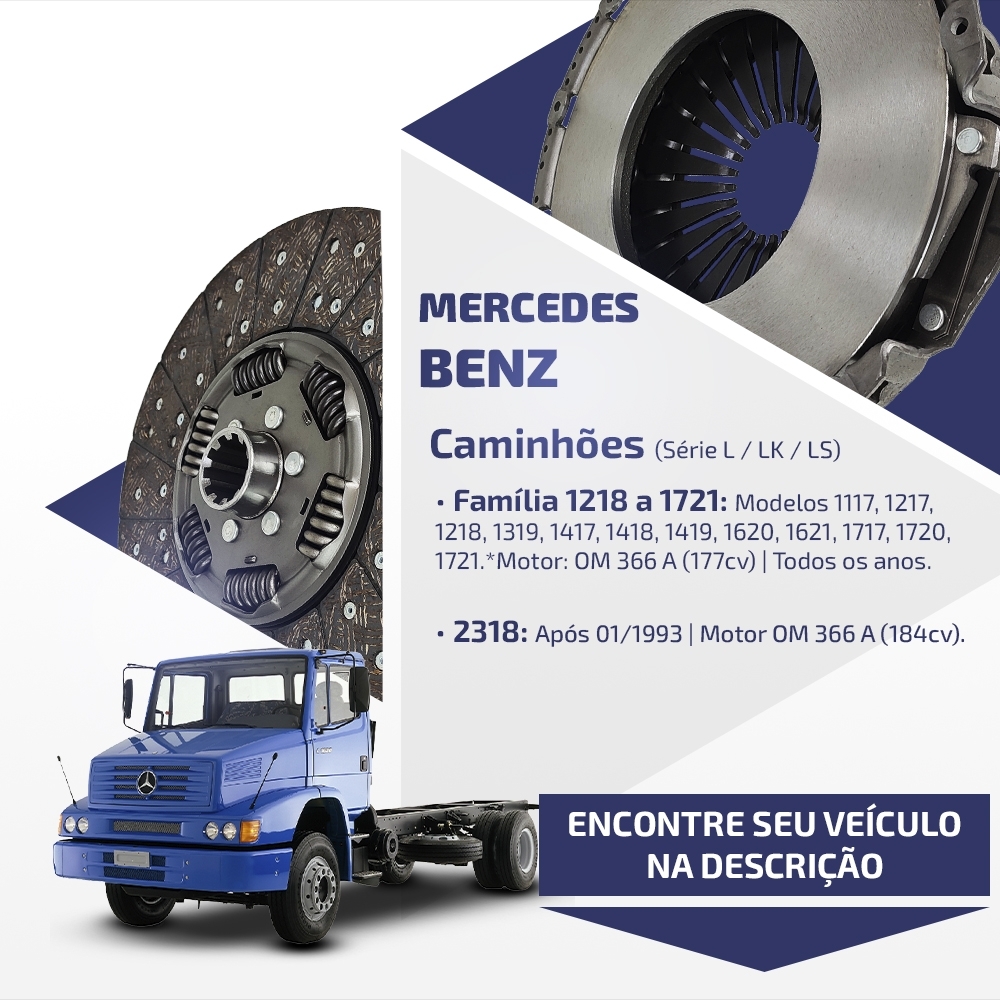 Embreagem Mercedes Serie L/LK/LS 350mm O371/OF/OH OM 366