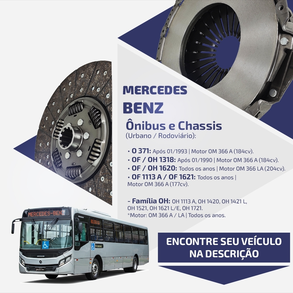 Embreagem Mercedes Serie L/LK/LS 350mm O371/OF/OH OM 366