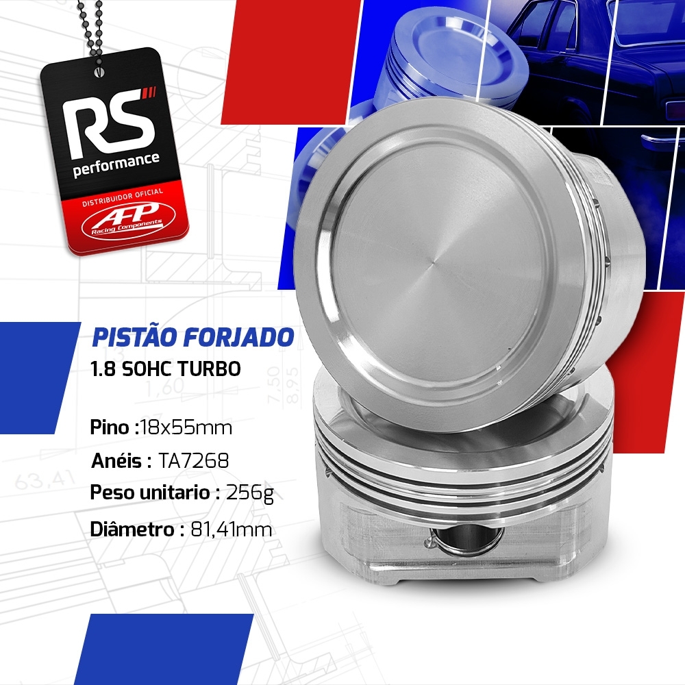 Kit 4 Pistão Gm/fiat Família 1 Sohc 1.8 Turbo Pinos + Anéis