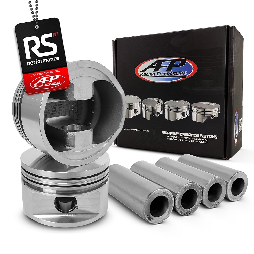 Kit 4 Pistão GM Opala 4cc 2.5 Plano Pino + Anéis + Trava