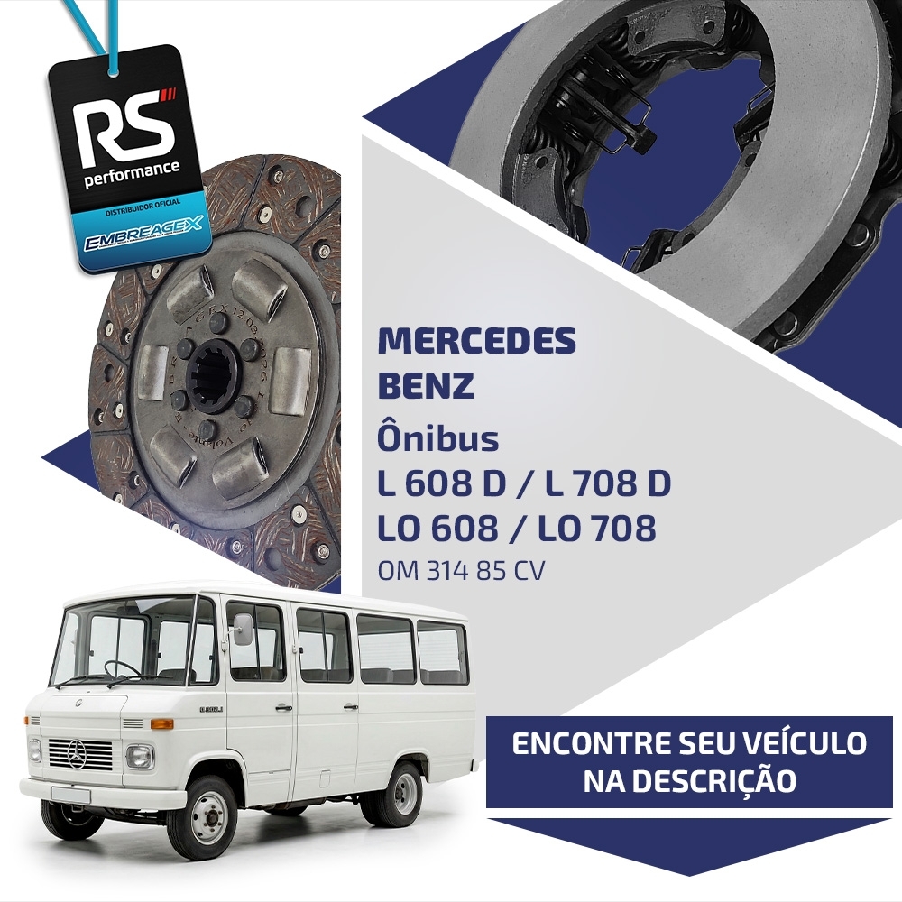 Embreagem Mercedes 608 / 708 250mm Para Motor OM 314 85CV