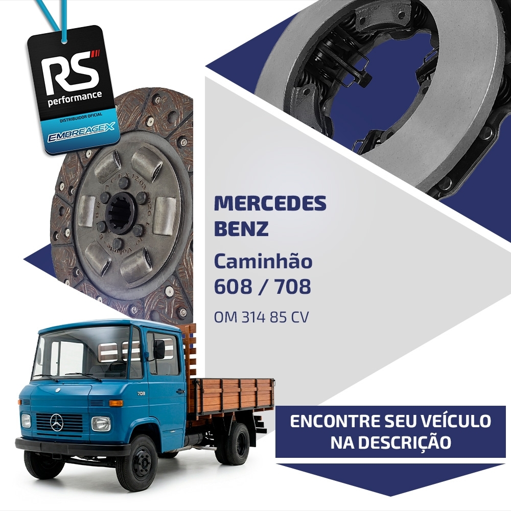 Embreagem Mercedes 608 / 708 250mm Para Motor OM 314 85CV