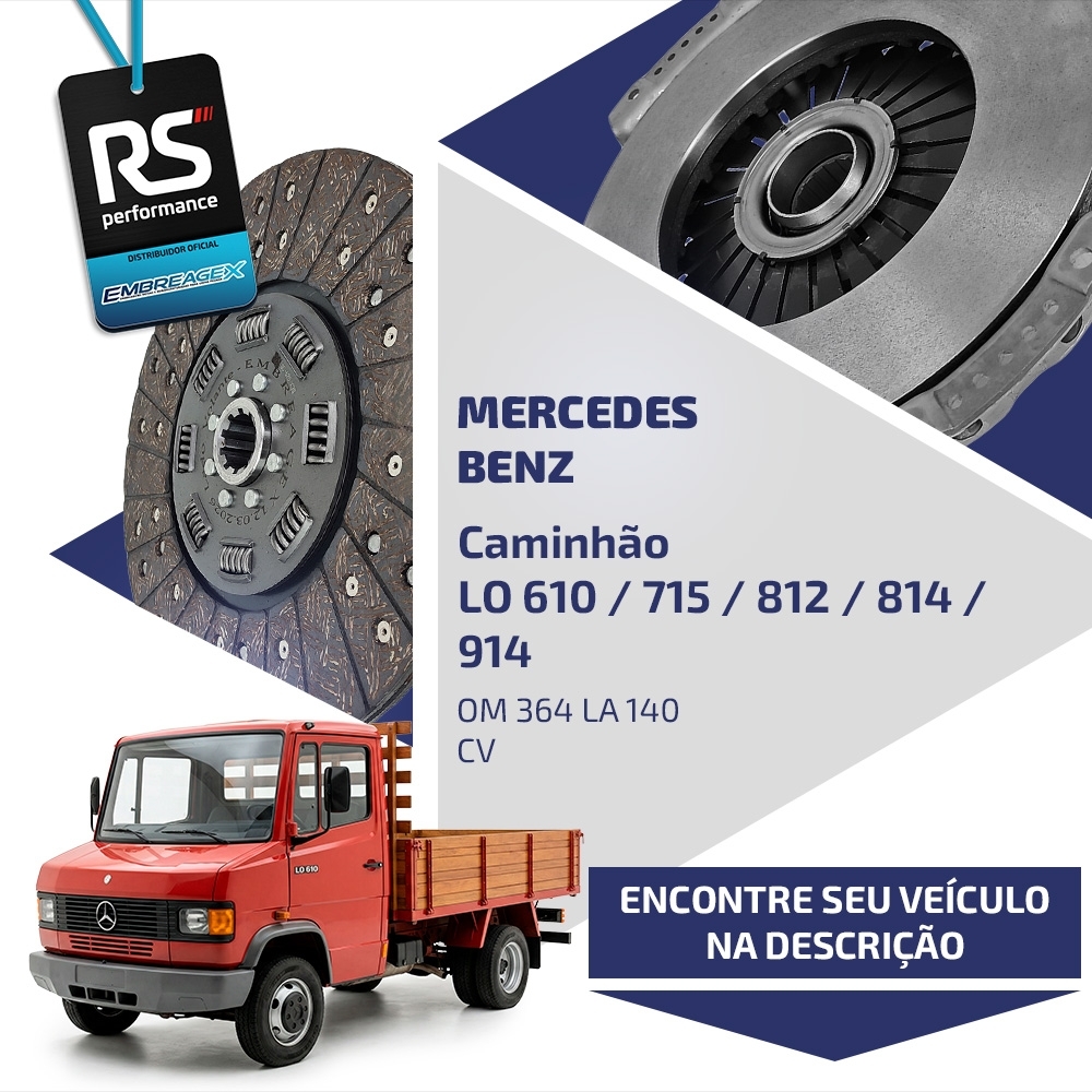 Embreagem Mercedes Benz 310mm Motor OM 364 LA 140CV 6314